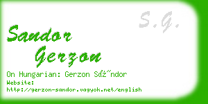 sandor gerzon business card